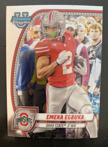 2024 Bowman U Chrome Football Emeka Egbuka #70 Ohio State Buckeyes