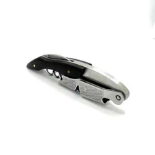 Carbon E6 Professional Waiter's Corkscrew Wine Bottle Opener - Black Handle