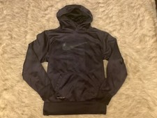 Boy  s Nike Swoosh Dark Gray/Black ThermaFit Hoodie Sweatshirt XL 