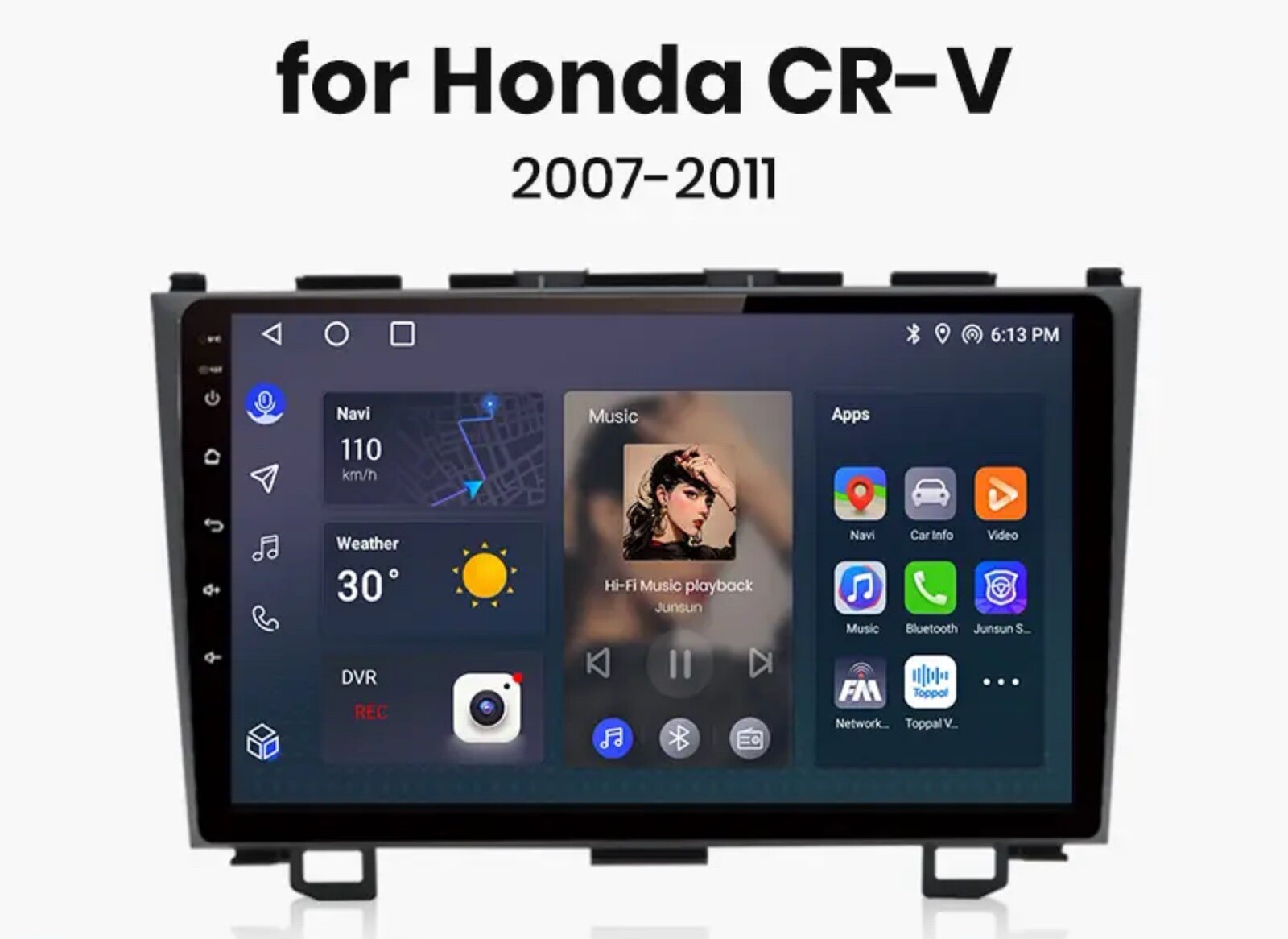 GPS Carplay pour Honda CR-V 2007-2011 pour remplacer l'autoradio d'origine