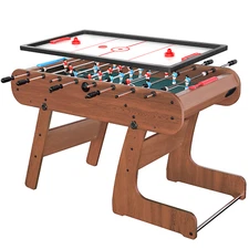 53" 2-in-1 Game Table: Foosball and Air Hockey Arcade for Family Fun