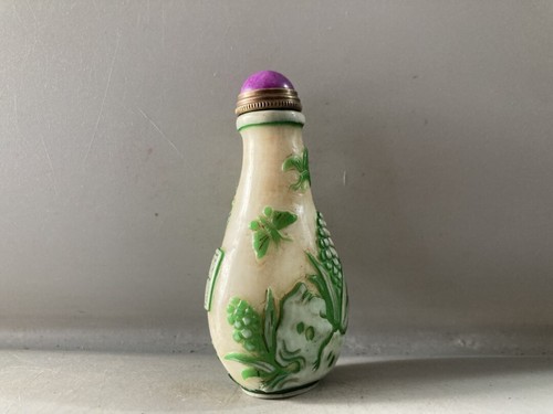 Collection Chinese Antiques Coloured Glaze Carved Exquisite Statue Snuff Bottle - Picture 7 of 9