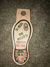 Boy Scout BSA 50 Miler or Bust Troop 166 Hiking Merit Badge Leather Trail Patch