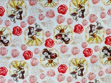 Cotton Fabric Disney Princess Belle Framed Beauty  the Beast sold by 1/2 yard