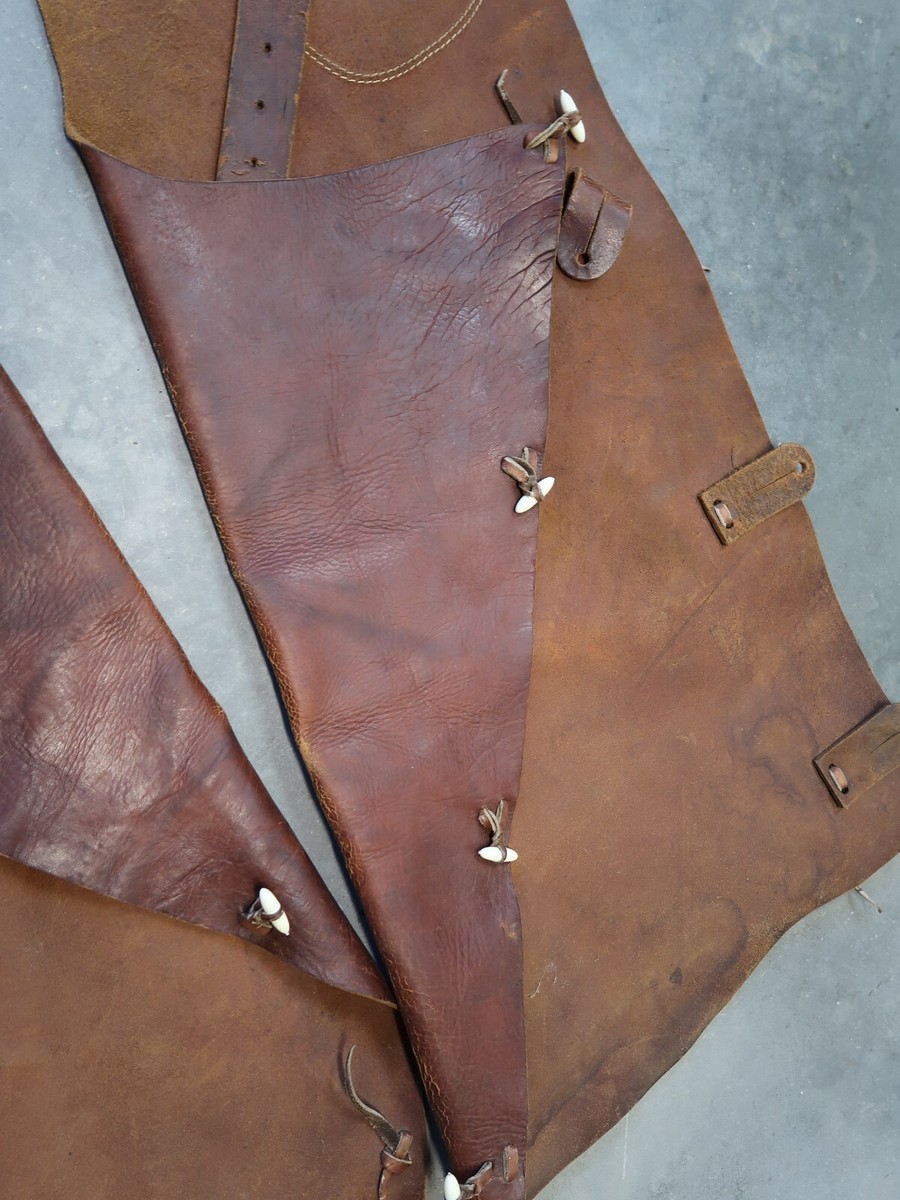 Antique Western Leather Batwing Chaps very old and still supple | eBay