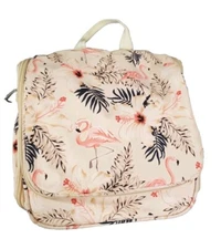 WANDF Travel Bag Portable Handbag Pink Flamingo Pattern Pockets Handle Zip