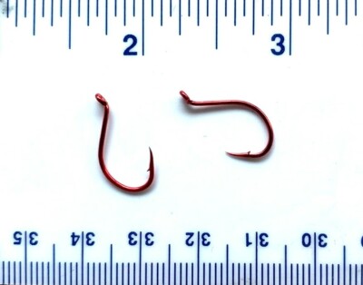 100 Danielson HCBOR Red Chrome Octopus Fish Fishing Hooks size 6 - 100 hooks