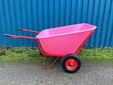 Wheelbarrow 300L Large PINK garden stable yard twin wheeled Includes Delivery