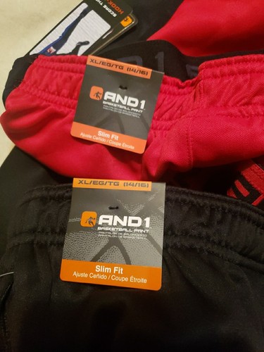 And1 Boys Pants Slim Fit XL 14/16 Red And Black 2 Pair - Picture 3 of 4