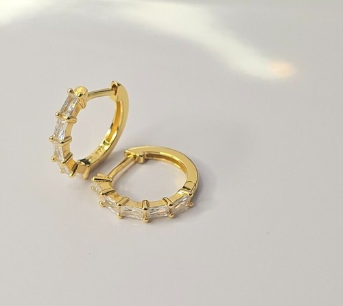 Ohrringe 925 Sterlingsilber Ohrringe Creolen Silber Pave Ring Creolen 1 Paar - Bild 21 von 22