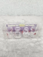 Lot Of 4 Spirit Halloween Party Chemistry Shot Glasses With Blood Stains Plastic