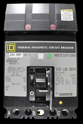 SQUARE D 100 AMP 25kA DREIPOLIG MCCB SFA3100 SERIE 2