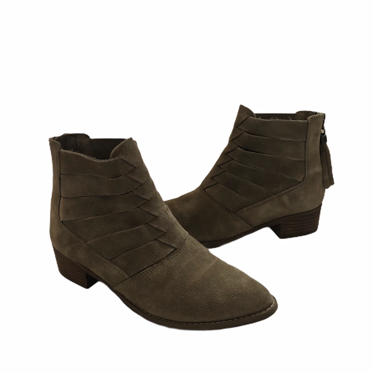 Booties with top tassel zipper