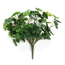 Set of 2 Artificial Weatherproof Artificial Shamrock Flower 11" Bushes