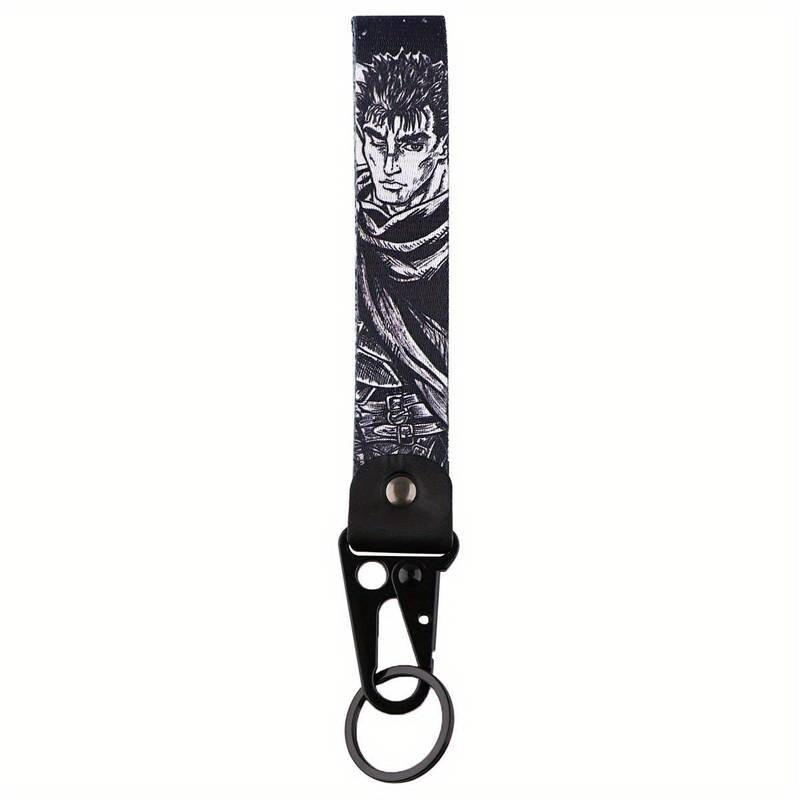 Portachiavi Bracciale Con Cordino E Gancio - Tema Berserk (Guts E Griffith) Ricamato