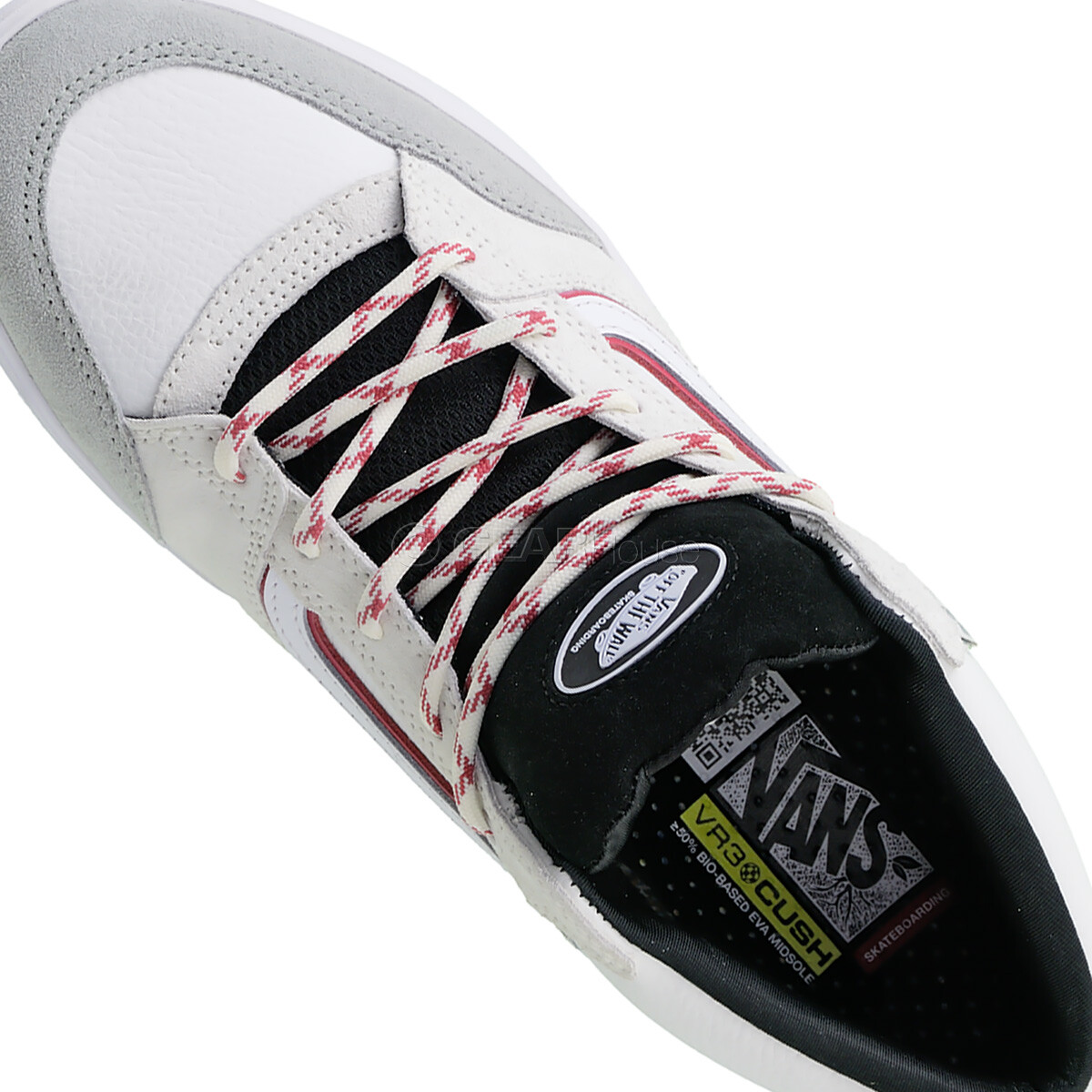 VANS Zahba Mid Mens Skateboarding Shoes, White Gray Leather  display picture 1