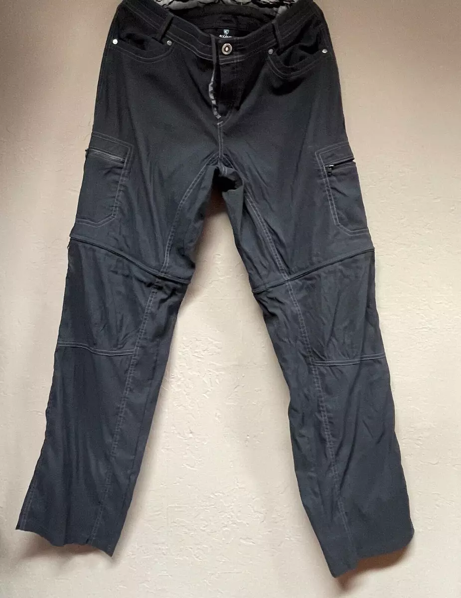 KUHL Renegade Cargo Convertible Pants Outdoor Women's Size 12 Black Pockets