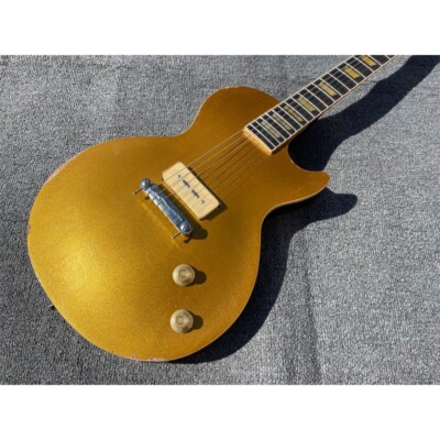 Electric Guitar Orange Flame Top Relic Paint Aged Parts Zebra