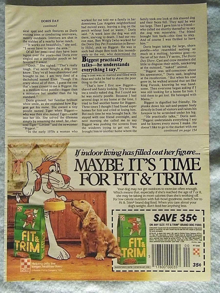 1985 Magazine Advertisement Ad Page Purina Fit Trim Dog Food