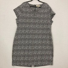 Michael Michael Kors Black White Plaid V Neck Office Sweater Sheath Dress 3X