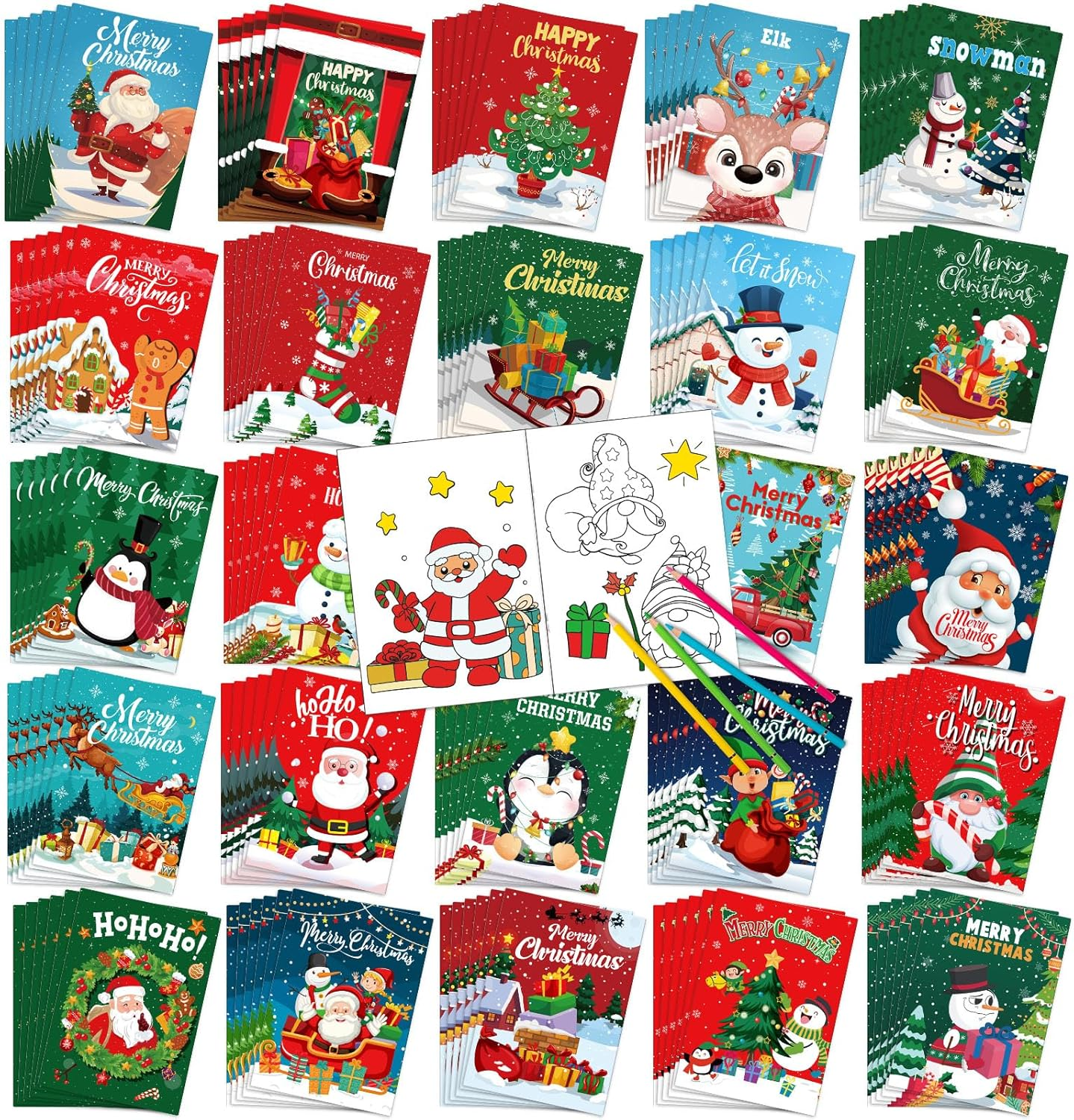144 Pcs Christmas Coloring Book for Adults Coloring Book Bulk, DIY Art Coloring