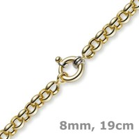 8Mm Armband Armkette Erbskette Aus 585 Echt Gold Gelbgold, 19Cm, Goldarmband