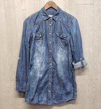 YMI Shirt Womens Medium Pearl Snap Chambray A...