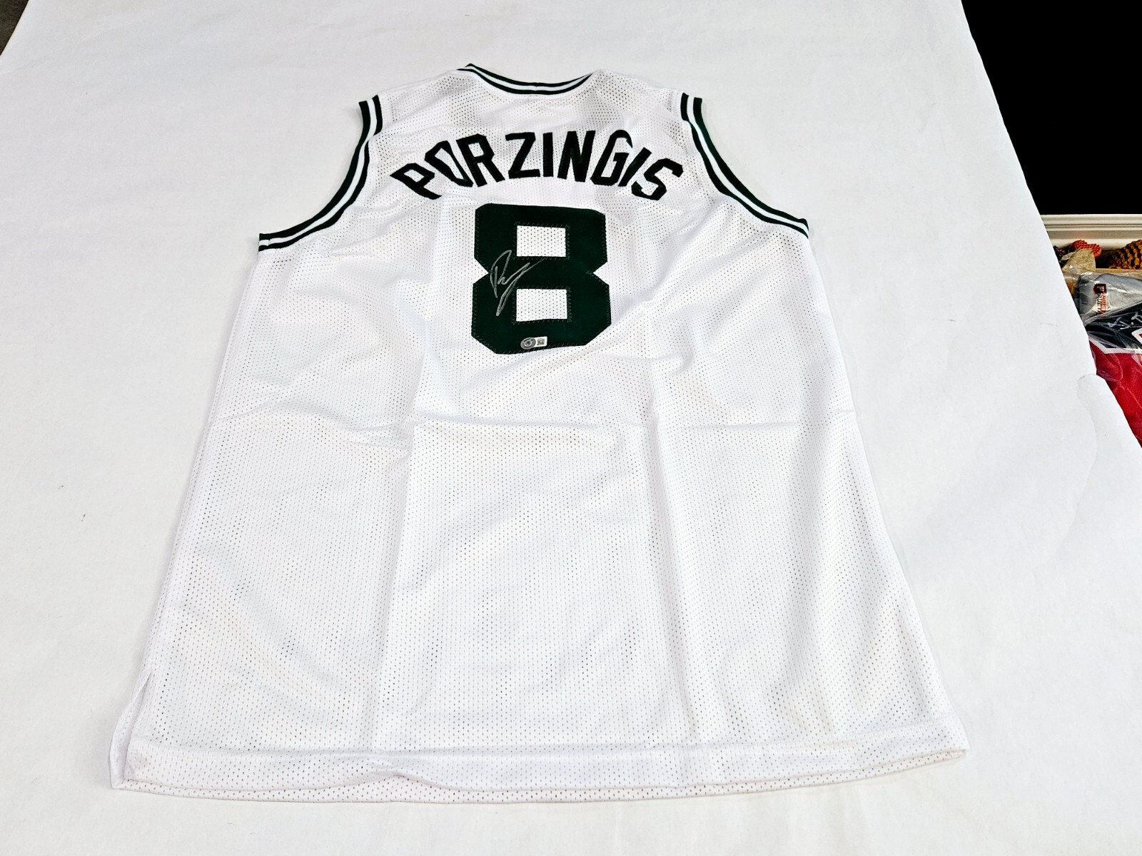 Kristaps Porzingis Boston Celtics Autographed Signed Jersey Beckett 🔥