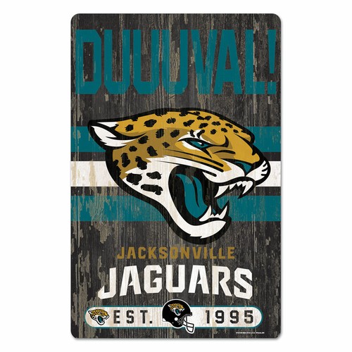 NFL Jacksonville Jaguars Slogan Bois Signer Panneau en Duuuval Deko