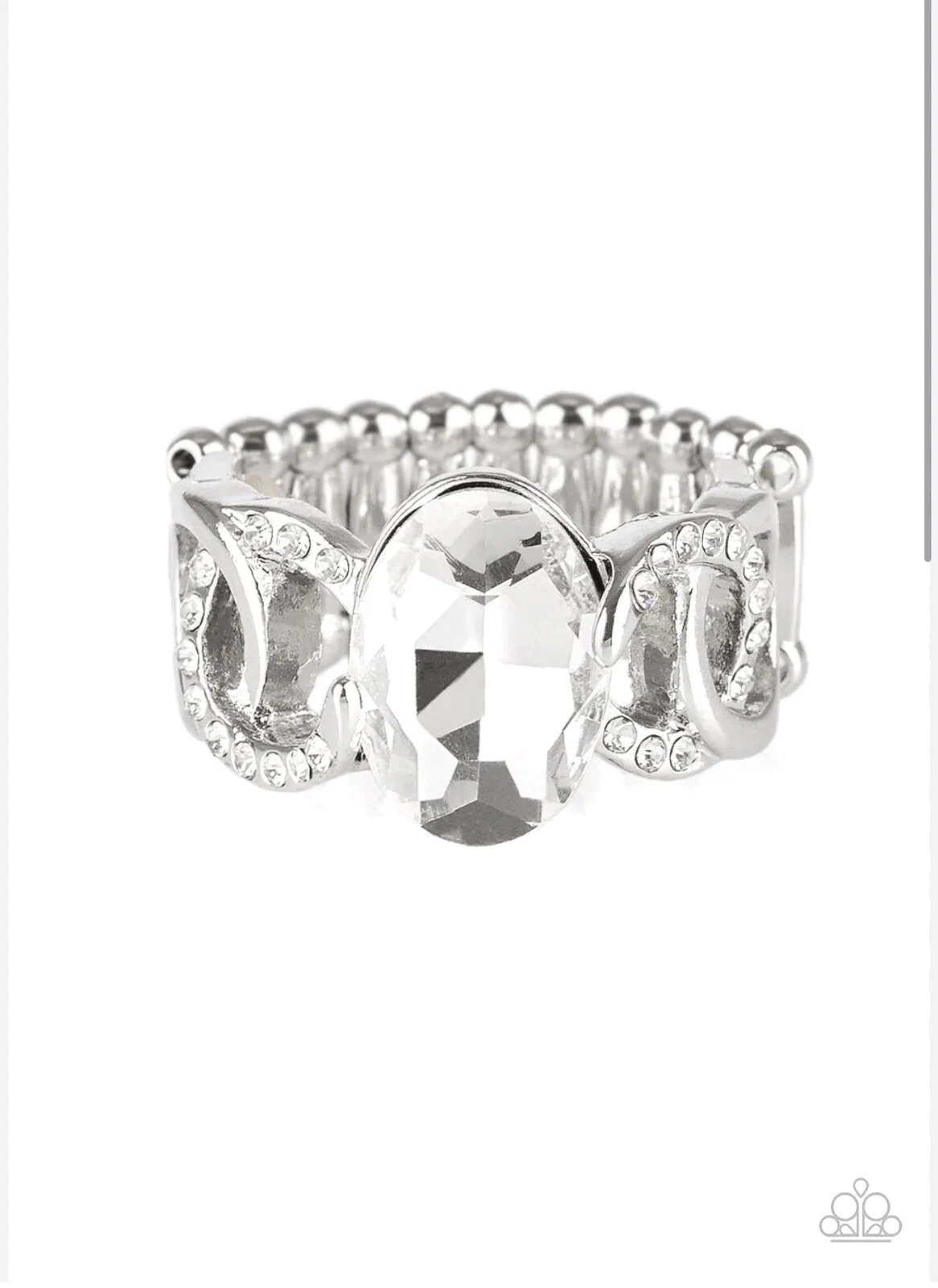 Bague bijoux paparazzi   bling suprême   strass blanc avec plus de strass neuf