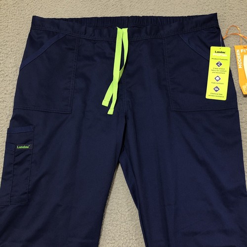Landau Scrub Pants Womens PXL Blue Proflex Modern Fit Stretch NEW - Picture 3 of 13