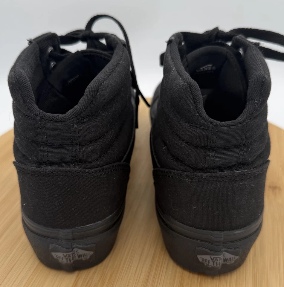 VANS Sk8 Hi Black On Black Women's Size 8.5 Triple Black Skate Shoe - Image 3 of 4