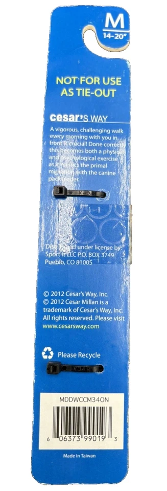 Collar de perro Cesar Millan canino azul medio 14"-20" The Dog Whisperer NUEVO Foto 3 de 4