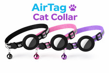 AirTag Cat Collar Breakaway Reflective Kitten Collar w/ Apple AirTag Holder,Bell