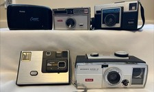 Lot of 5 Vtg Kodak Cameras Instamatic X-15 104, Cameo, Brownie Super 27, Disc