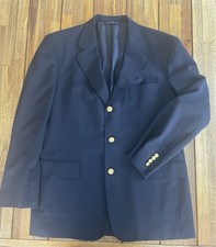 Brooks Brothers Brookscool Blazer 42R Navy Blue with Gold Buttons Classic Jacket