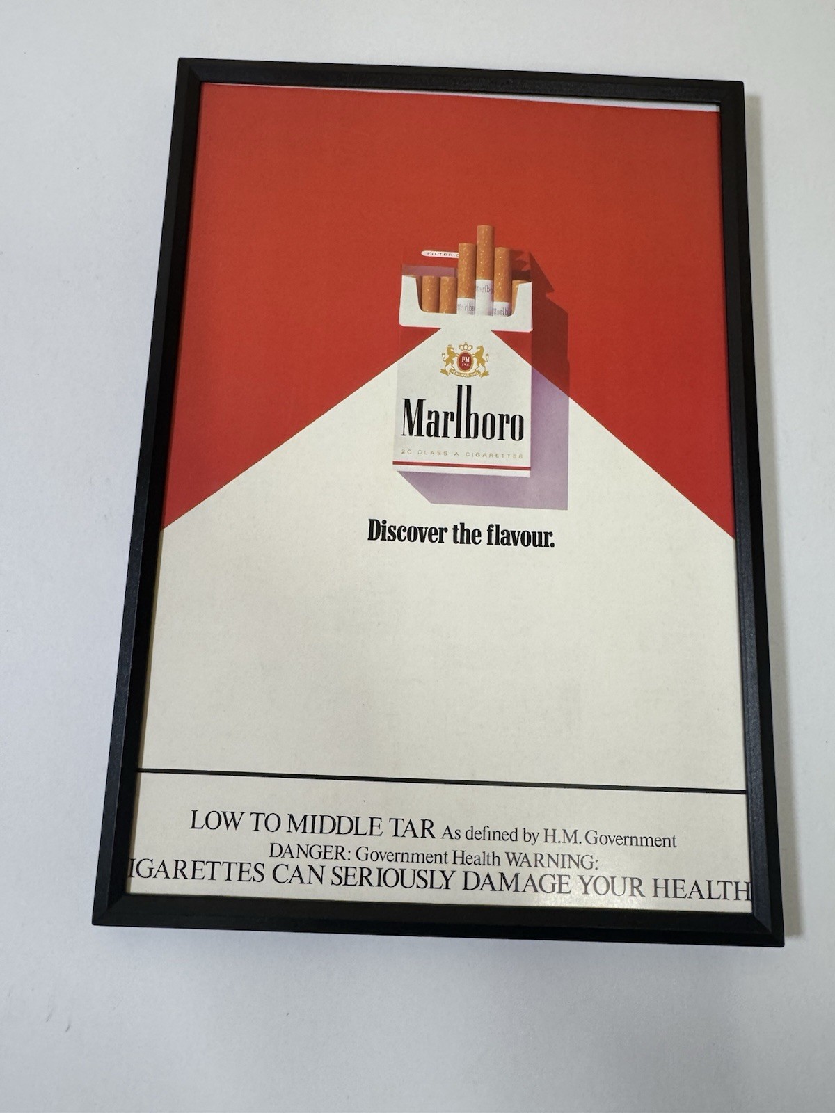 FRAMED 1986 Marlboro Cigarettes Formula One F1 Magazine Advert Poster Retro a