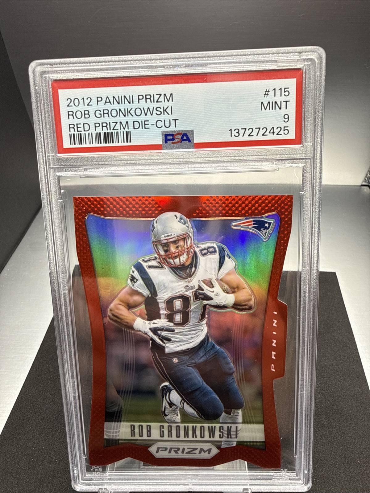 Rob Gronkowski 2012 Panini Prizm #115 Red Prizm PSA 9 MINT RARE COLOR MATCH HOF