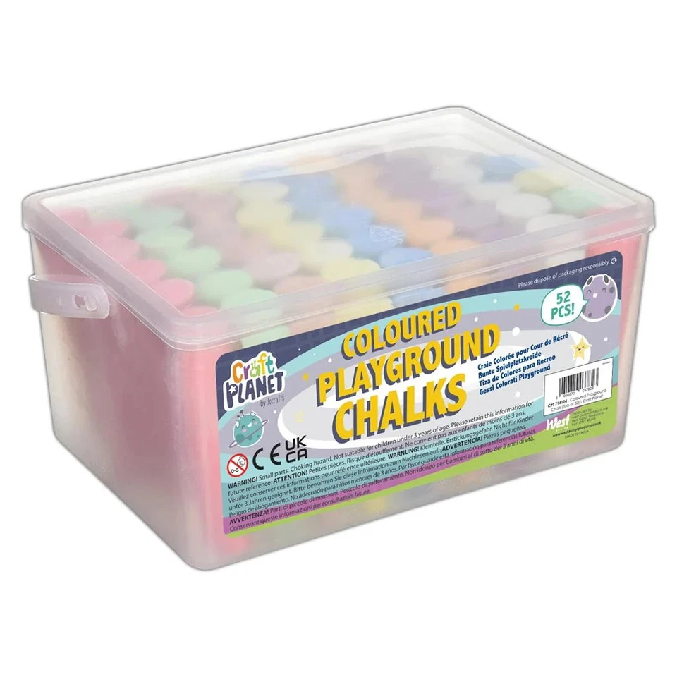 Craft Planet farbige Spielplatzkreiden in Wanne (52 Stück) - Bild 1 von 1