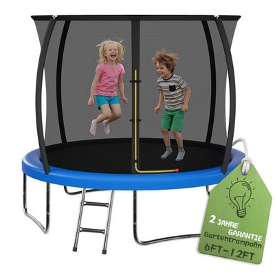 Gunji Outdoor Trampoline Fuer Kinder Gartentrampolin  Mit Netz Leiter 183- 290cm