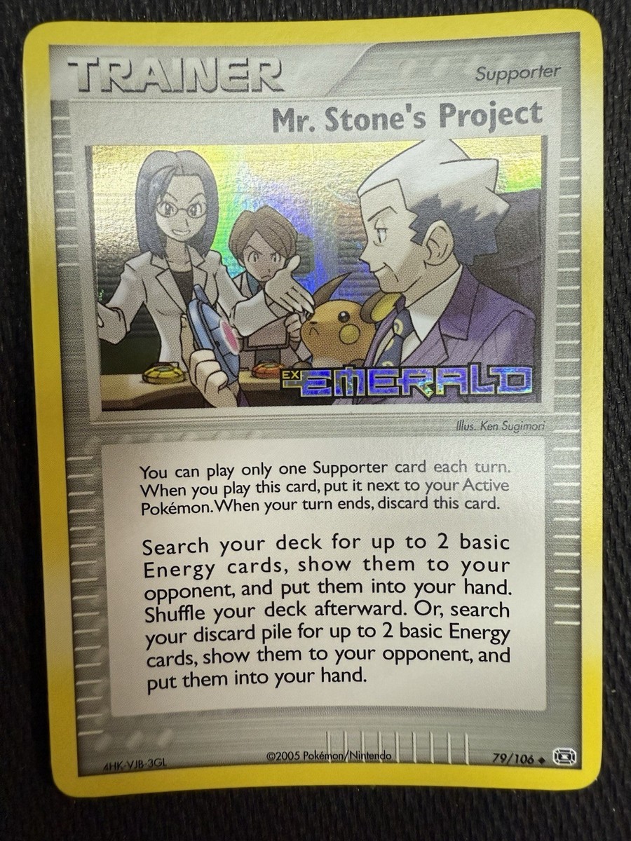 Mr Stones Project 79/106 EX Emerald Reverse Holo Stamped Pokemon