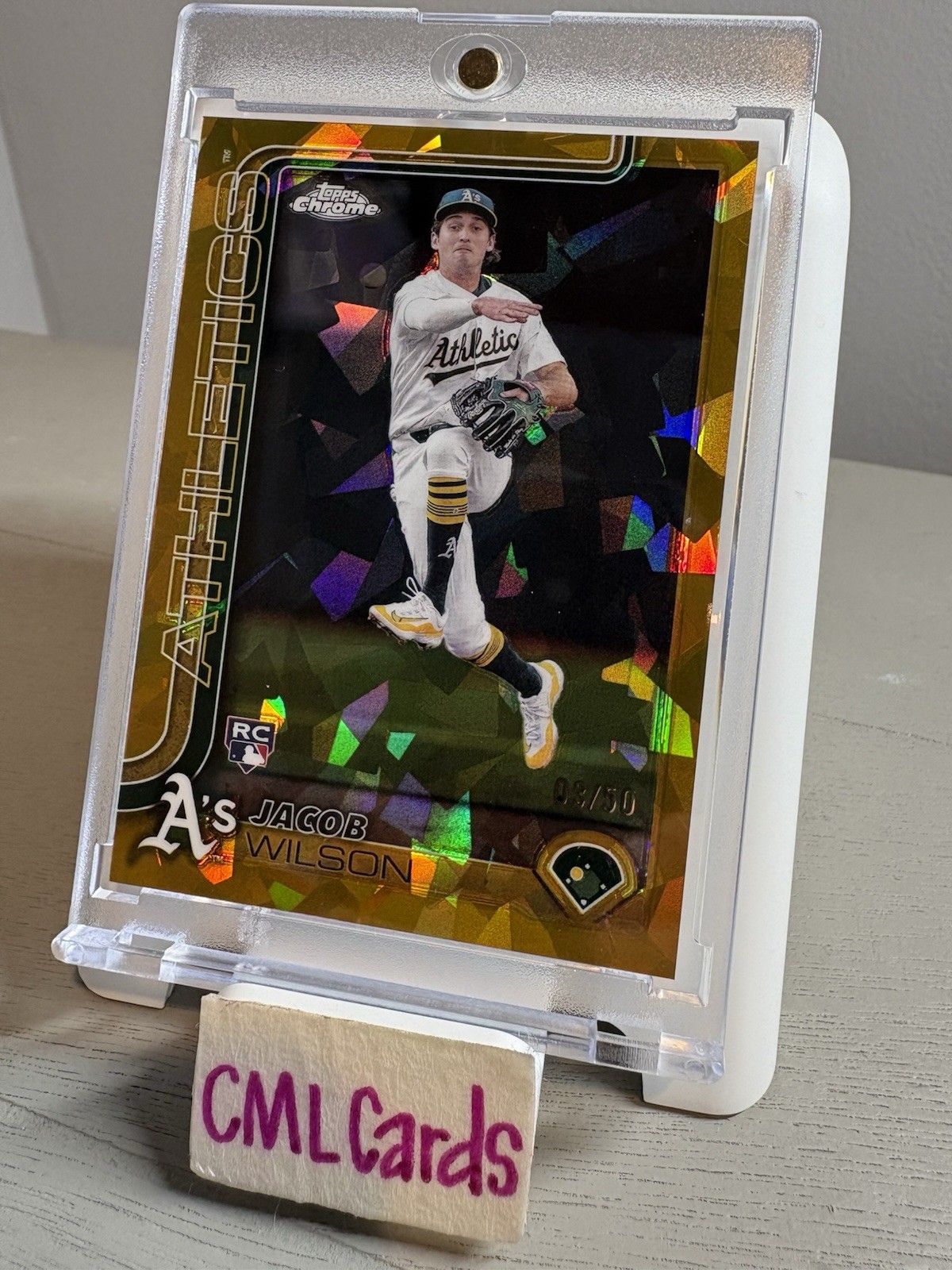 Topps Chrome Sapphire Edition 2025 Jacob Wilson Rookie Gold /50 Athletics #96