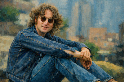Beatles Singer John Lennon Oil Painting Style Art Picture Photo 6x8
