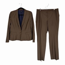 Ann Taylor Women Pant Suit Size 12P Dark Green Curvy Career Timeless