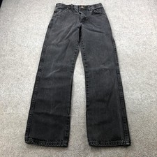 Wrangler Jeans Boys 16 Regular Black Straight Leg Denim Pants Casual