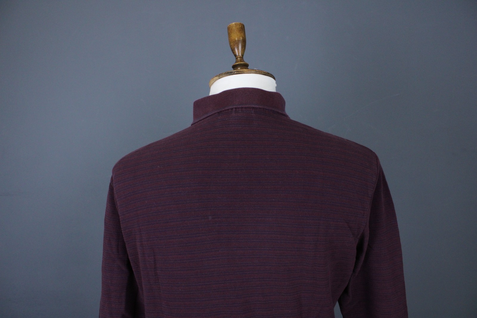 Lacoste Burgundy Striped Cotton Regular Long Sleeve Popover Polo Shirt Size 6 thumbnail 8