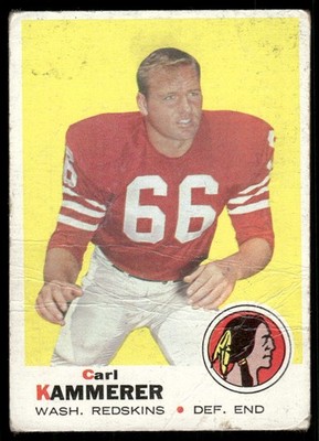 1969 Topps Carl Kammerer #158 Washington Redskins *Crease