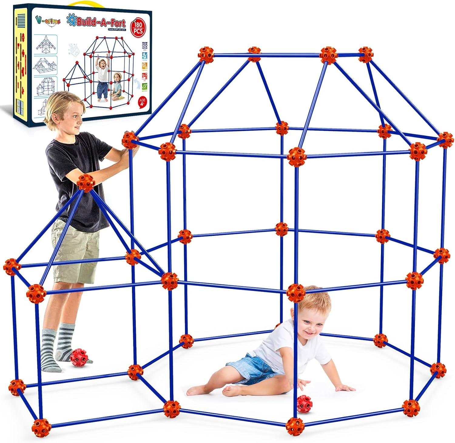 180 Pack Fort Building Kits for Kids Age 4, 5, 6, 7, 8+ Year