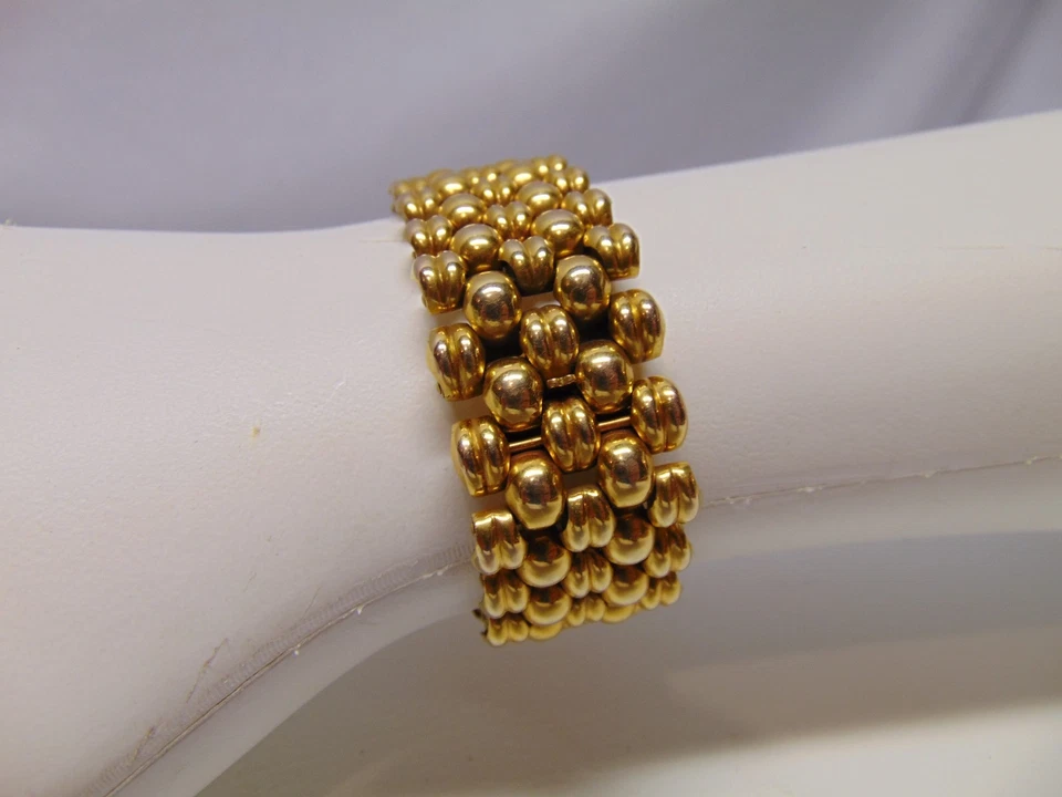 Pulsera Geneve Panther Link 5 filas placa ORL 20 micras G Suiza con estuche Foto 3 de 4