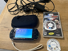 Sony PSP-3000 Black Wi-Fi PAL Bundle Case Charger 2 UMD SOCOM Rocky